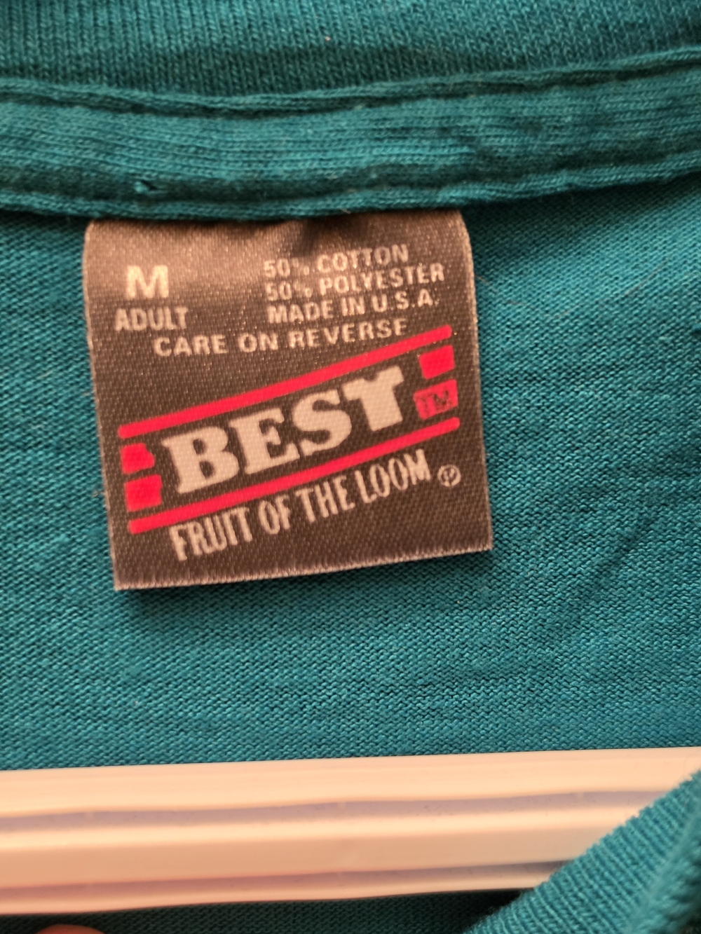 Vintage 80s/90s Single Stitch Clogging Thing Tee M Teal Pink Dance Shirt - Picture 3 of 11